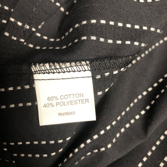 Van Heusen Top Womens Sz XL Black White Striped Long Sleeve Button Shirt Office - Picture 6 of 8